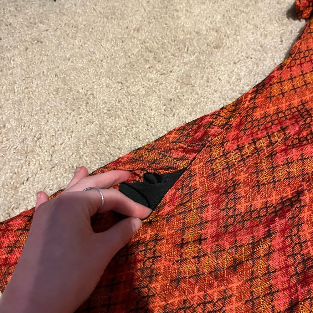 Orange Zigzag Pattern Phoenix Button Front Playsu… - image 5